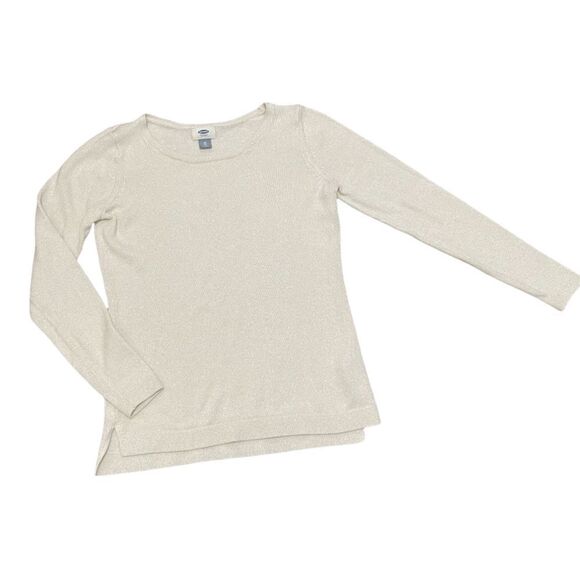 Old Navy Ivory with Silver Glitter‎ Sparkle Pullover Sweater XS - Picture 1 of 5